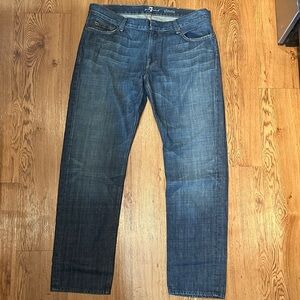 7 For All Mankind Men's Dark Blue Slim Jeans